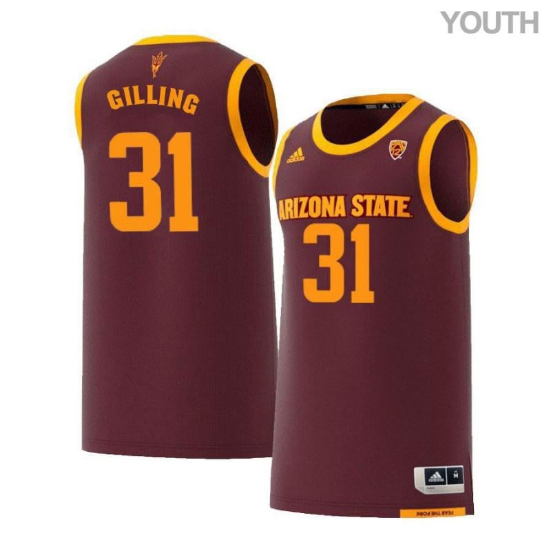 31 Jonathan Gilling Maroon Retro Arizona State Sun Devils NCAA Jersey Youth