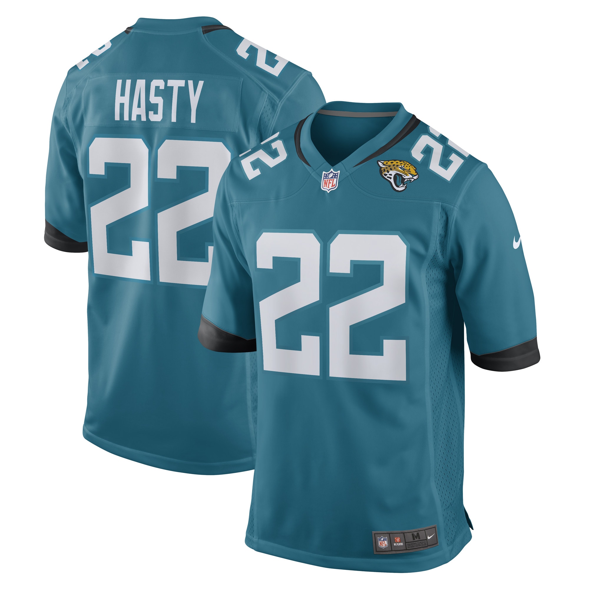 Jacksonville Jaguars Jamycal Hasty Teal Game Player NFL Jersey Men's