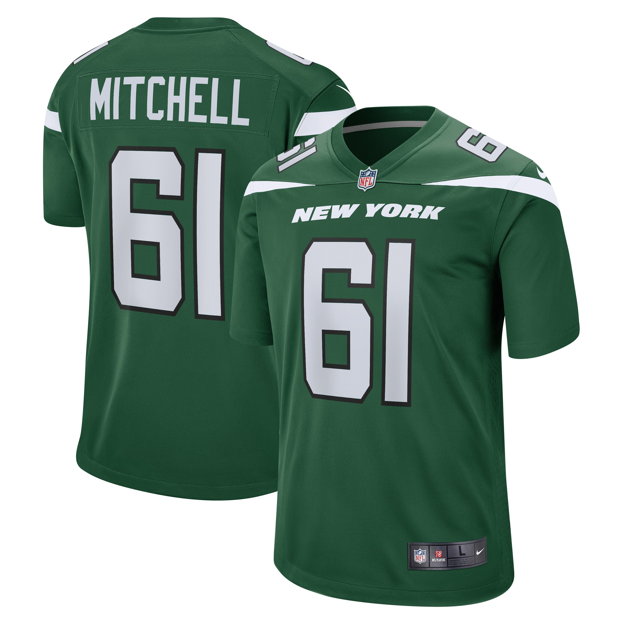New York Jets Max Mitchell Gotham Green Game Player NFL Jersey Men's