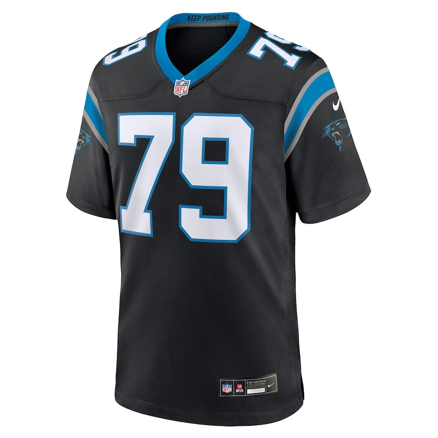 Ikem Ekwonu 79 Carolina Panthers Game Black NFL Jersey Men's
