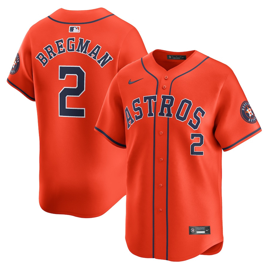 Alex Bregman 2 Houston Astros Alternate Limited Orange MLB Jersey Men's