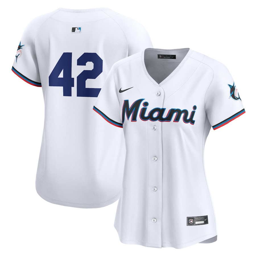 Miami Marlins 2024 Jackie Robinson Day Home Limited White MLB Jersey Women's