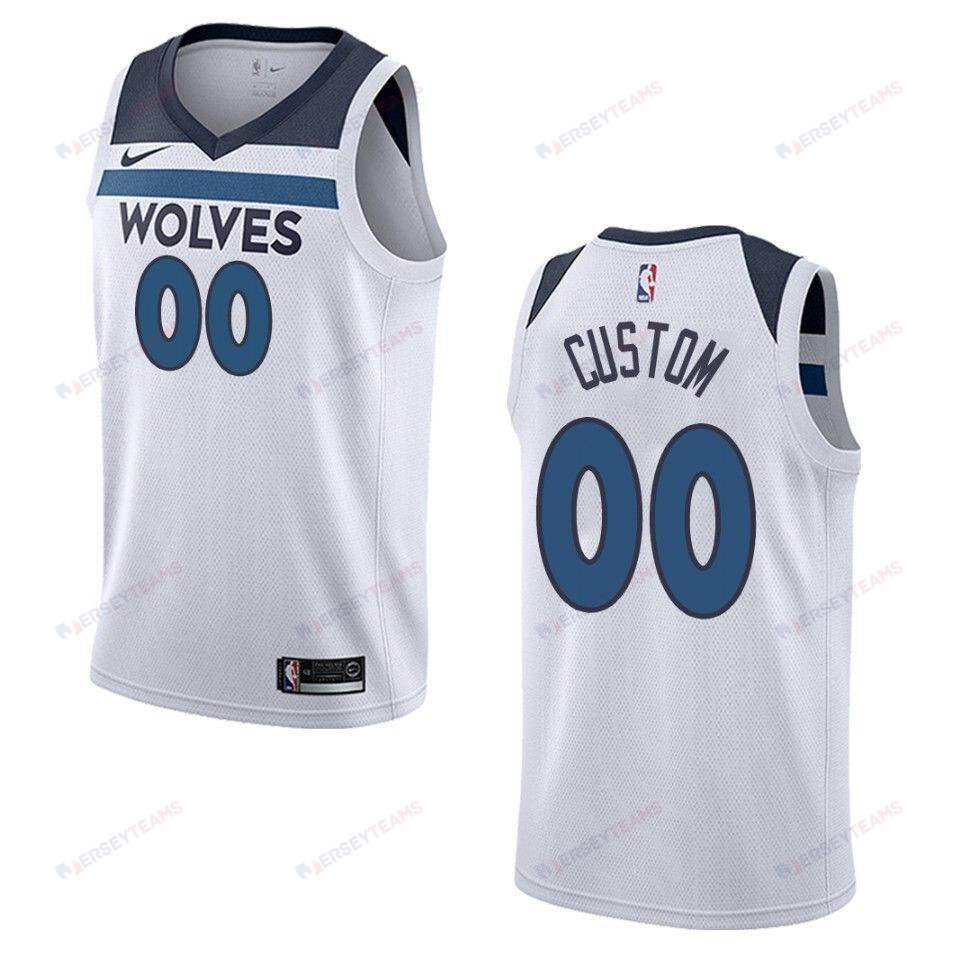 Minnesota Timberwolves 00 Custom Association Swingman White NBA Jersey Men's