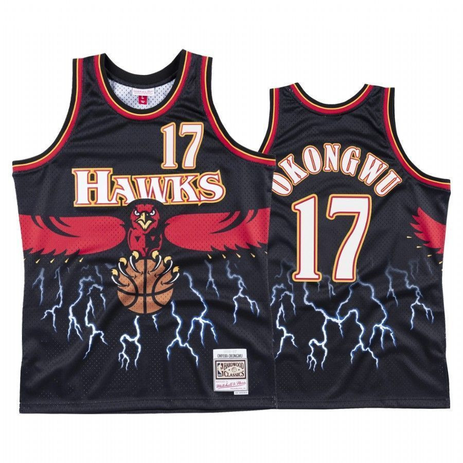 Onyeka Okongwu 17 Atlanta Hawks Black Lightning NBA Jersey Men's