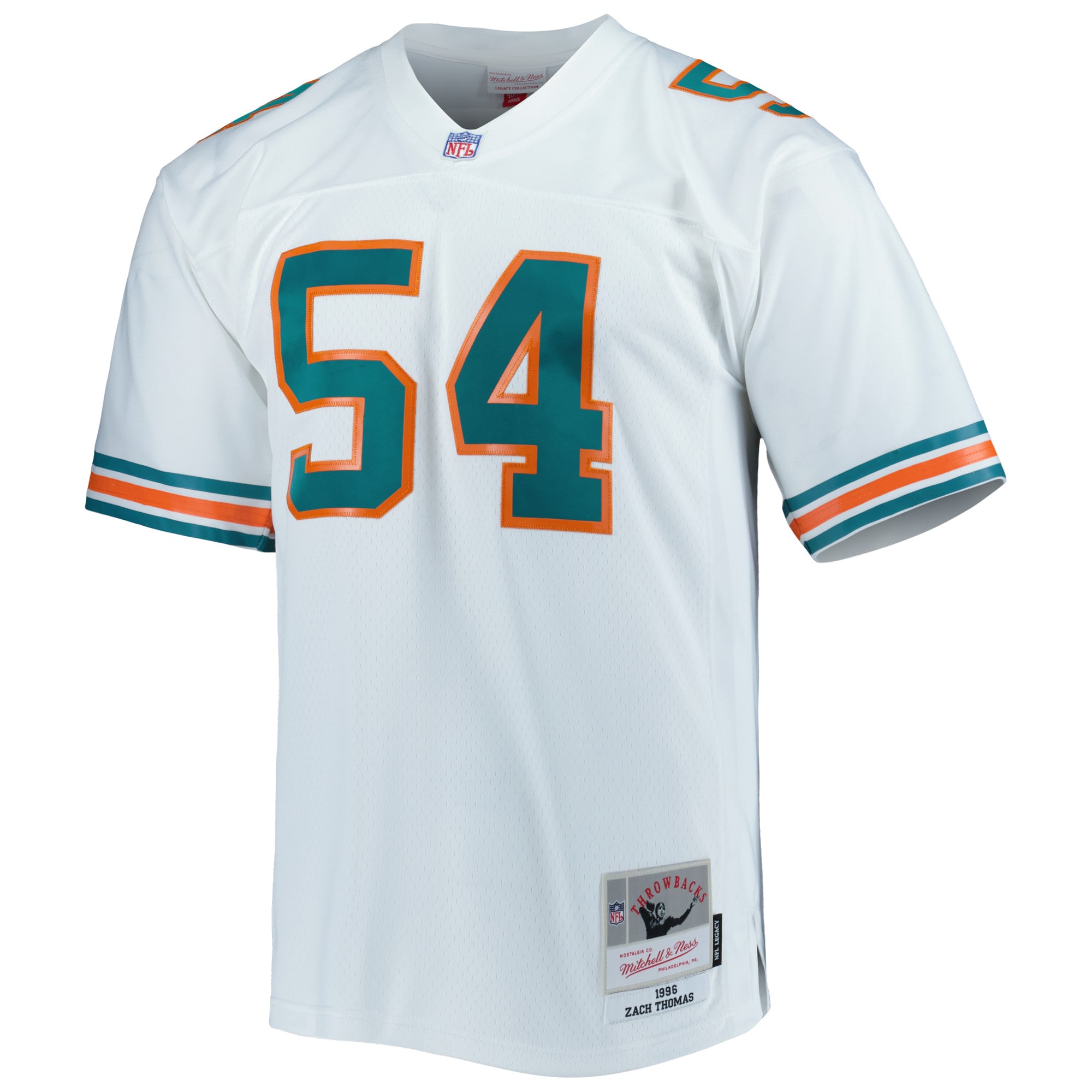 Miami Dolphins Zach Thomas Mitchell Ness White Legacy NFL Jersey Men's