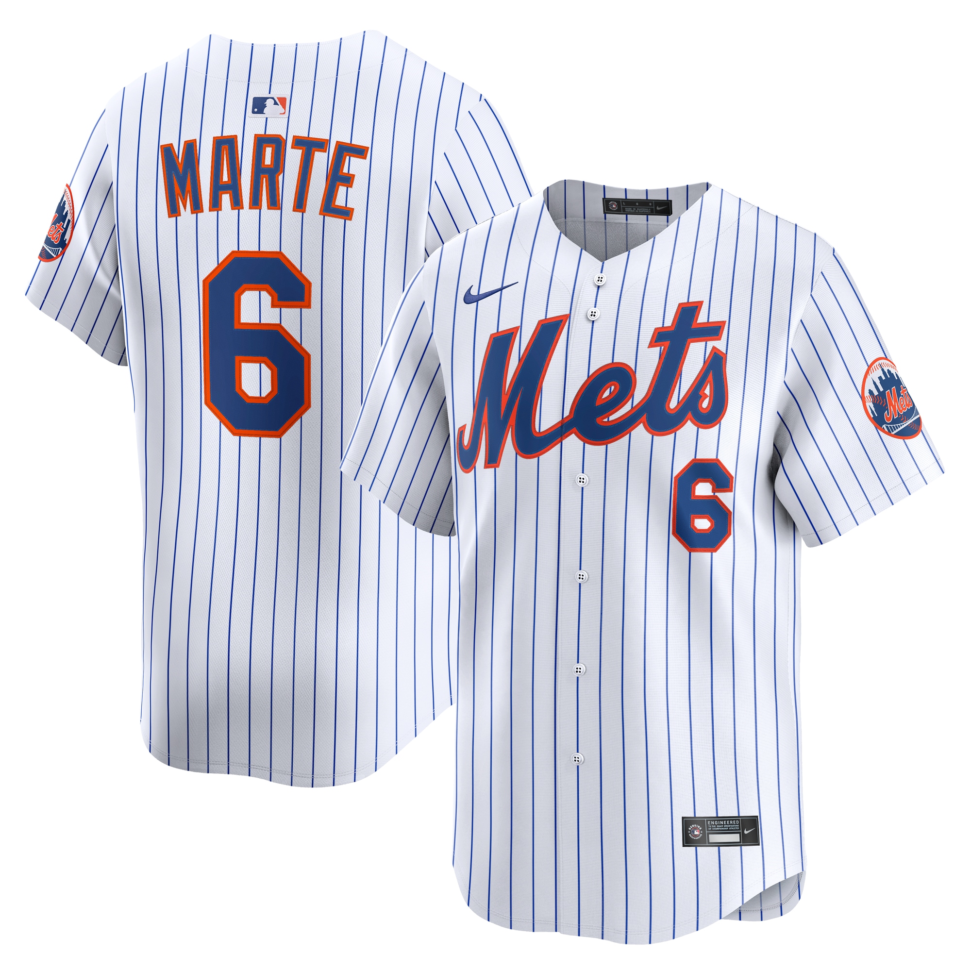 New York Mets Starling Marte White Alternate Limited Player MLB Jersey Men's