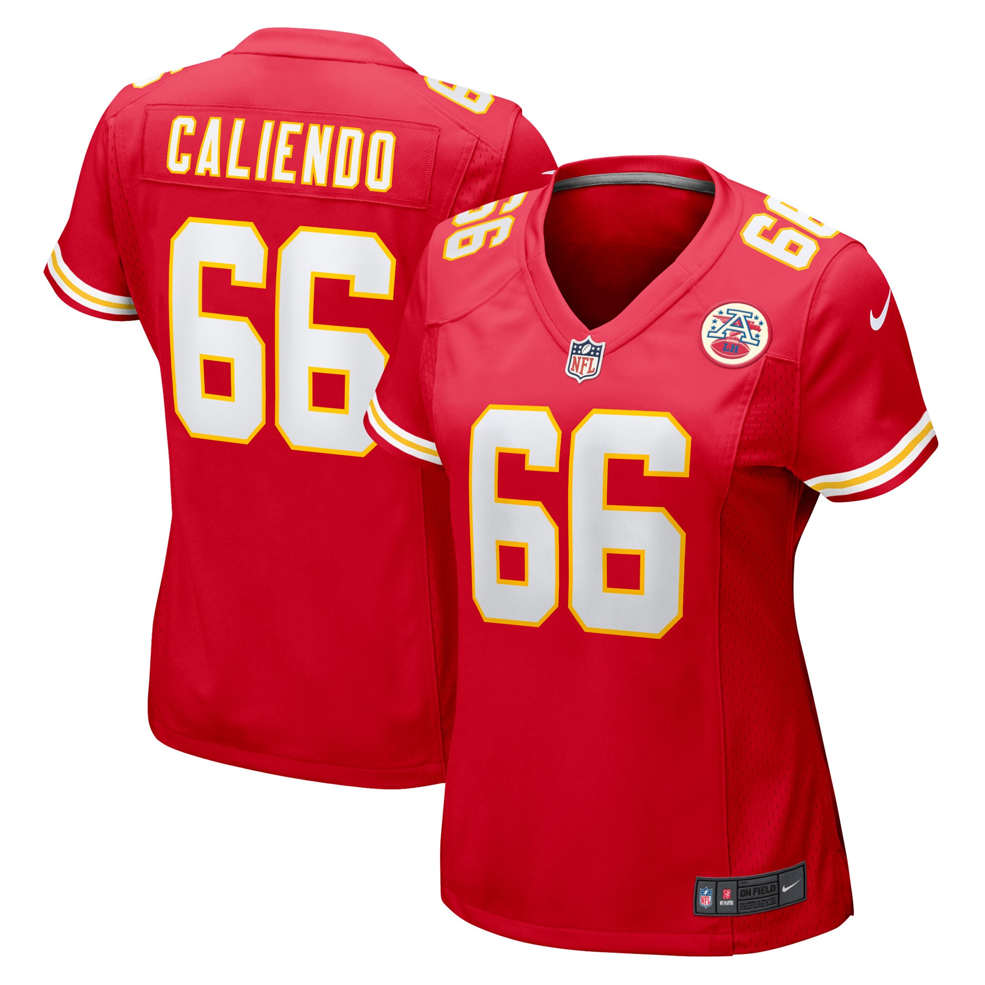 Kansas City Chiefs Mike Caliendo Red Game Player NFL Jersey Women's