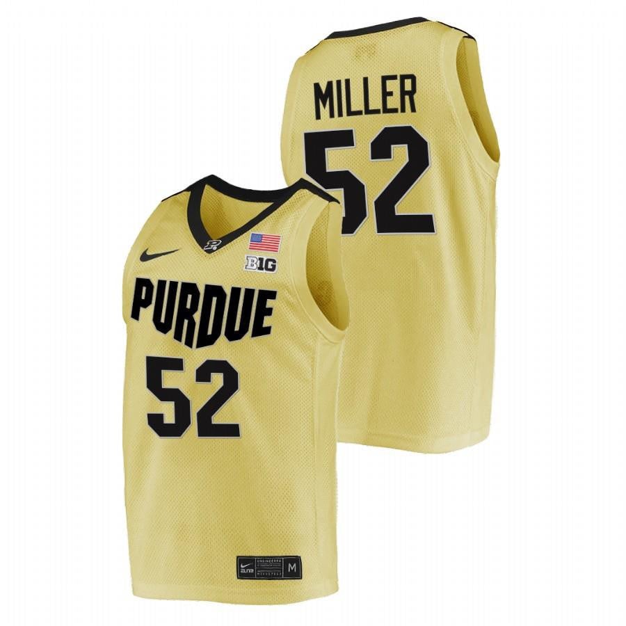 Brad Miller 52 Gold Purdue Boilermakers College NCAA Jersey Men's