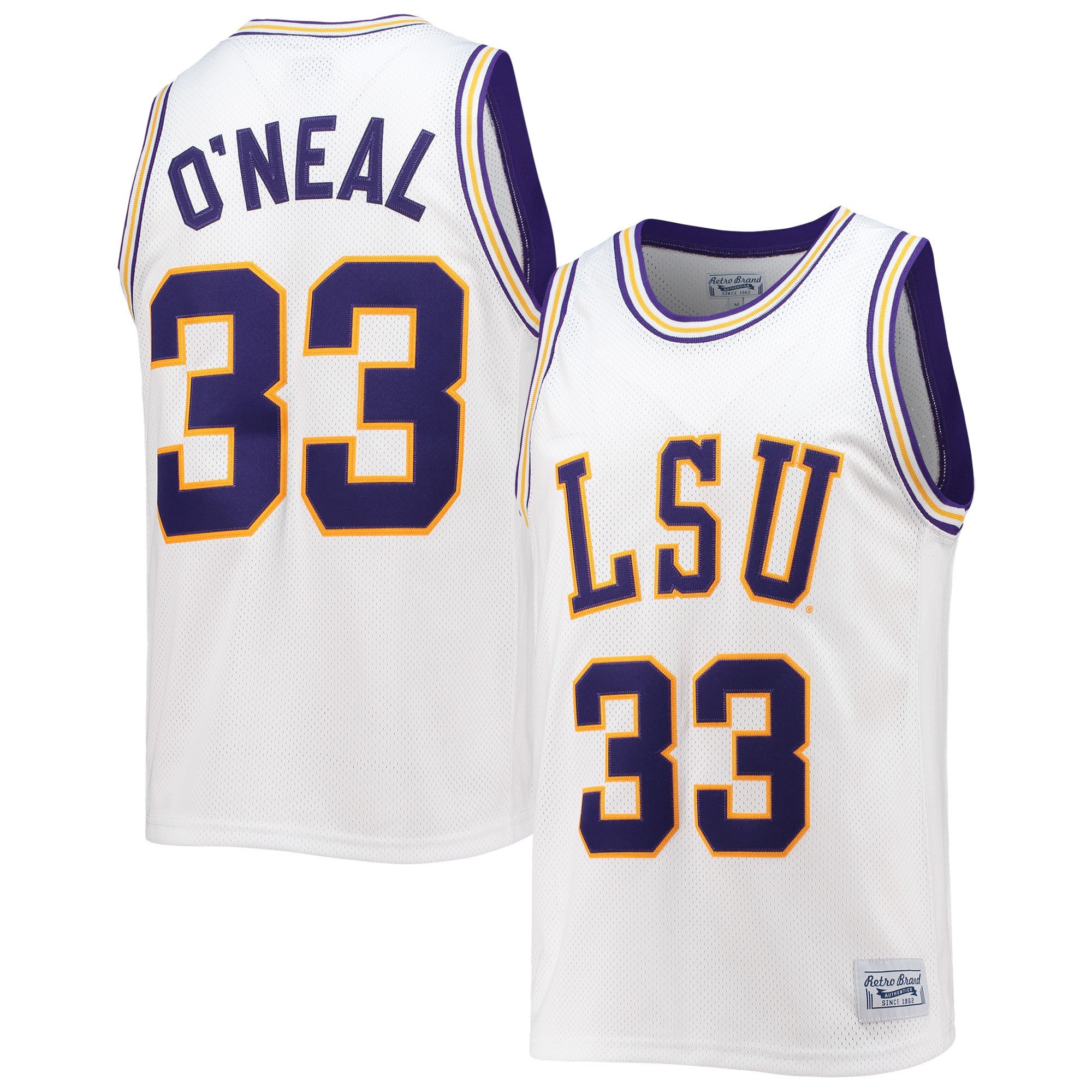Shaquille O'Neal #33 LSU Tigers Retro Classic White NCAA Jersey Men's