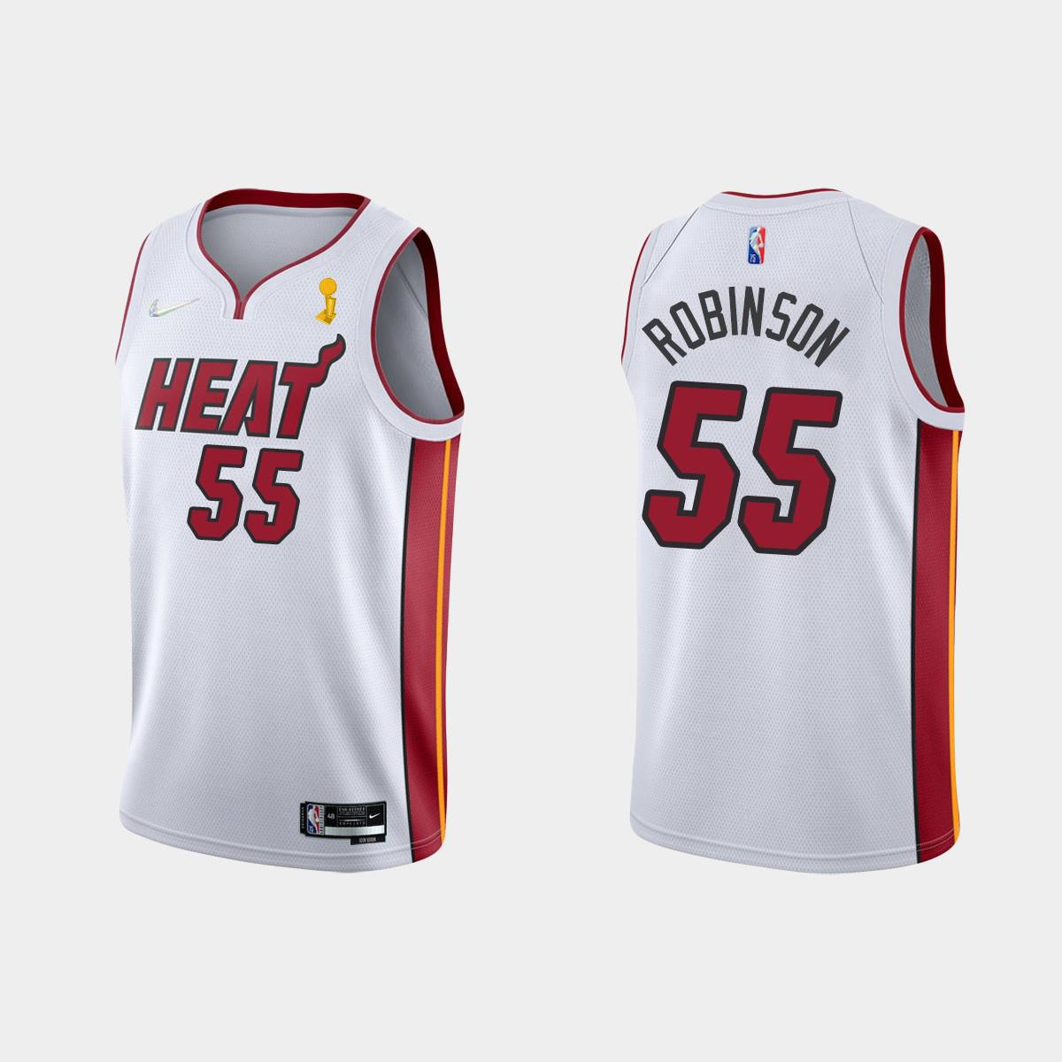 Miami Heat 55 Duncan Robinson Champions Cup 2023 Patc White NBA Jersey Men's