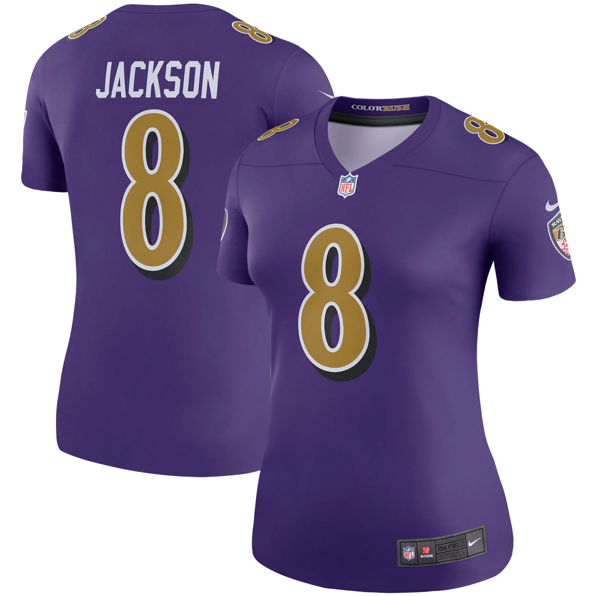 Baltimore Ravens Lamar Jackson Purple Alternate Legend Player Performance Top NFL Jersey Women's