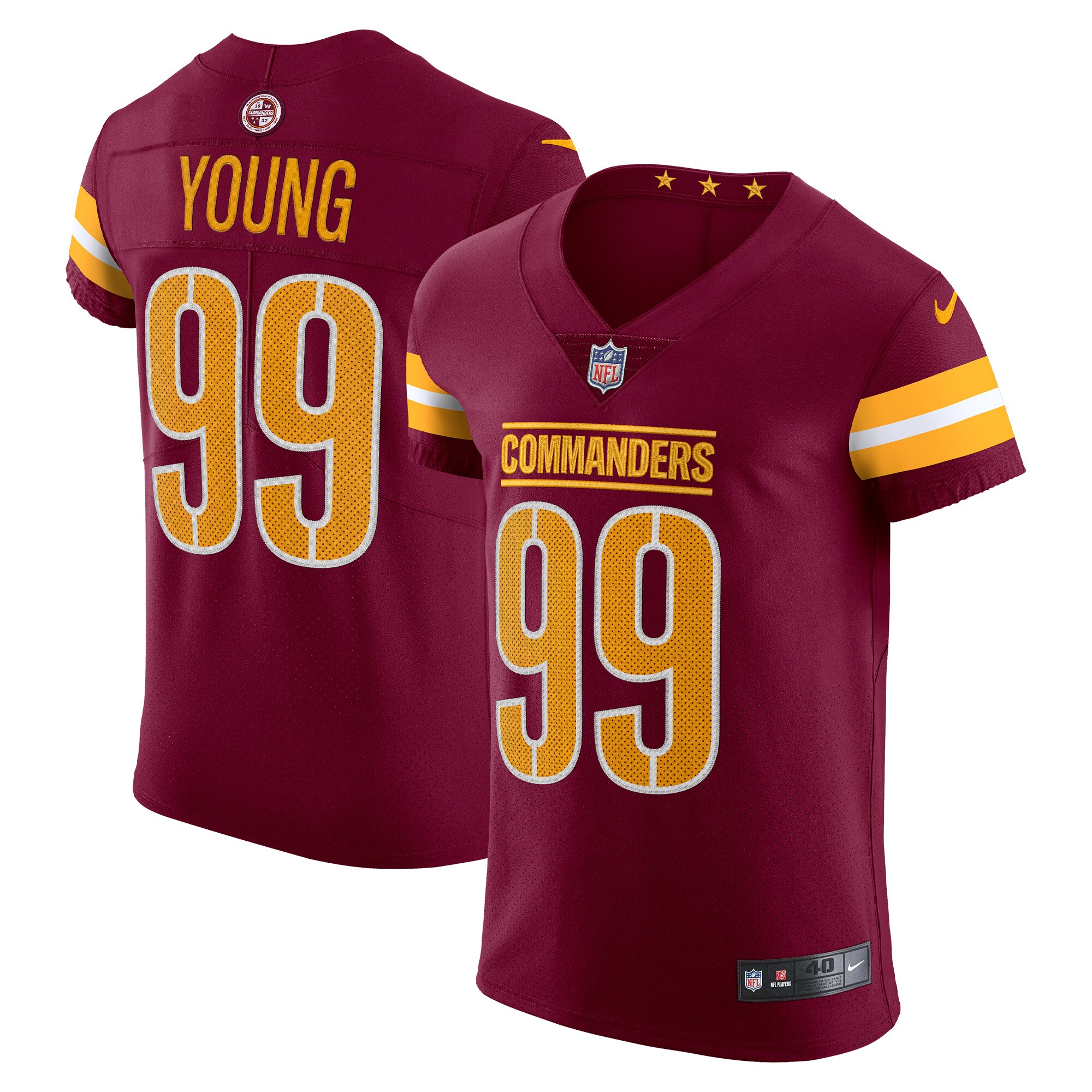 Washington Commanders Chase Young Burgundy Vapor Elite NFL Jersey Men's