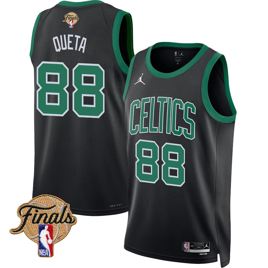Neemias Queta 88 Boston Celtics 2024 FINALS PATCH Swingman Statement Edition Black NBA Jersey Men's