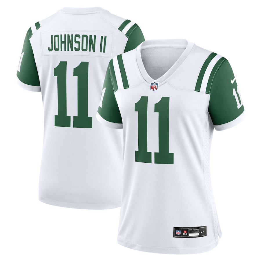 Jermaine Johnson II 11 New York Jets Classic Alternate Game White NFL Jersey Women's