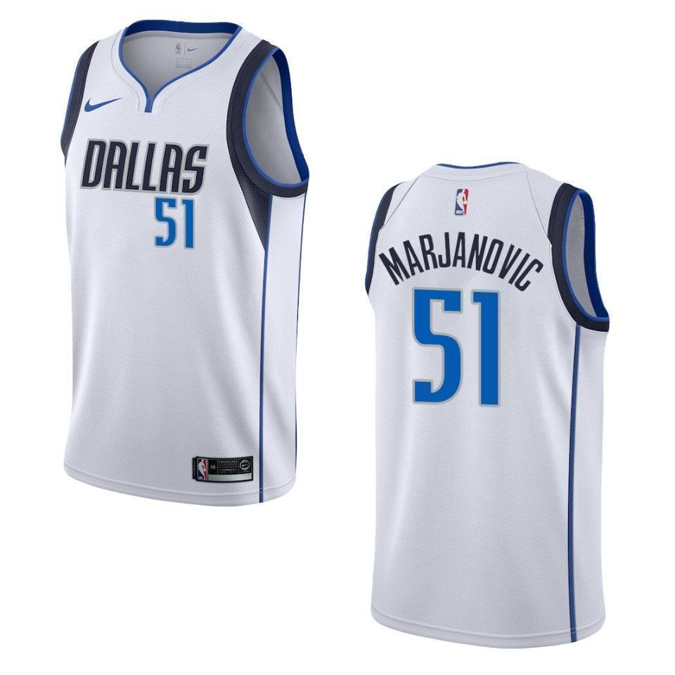 Dallas Mavericks 51 Boban Marjanovic Association Swingman White NBA Jersey Men's