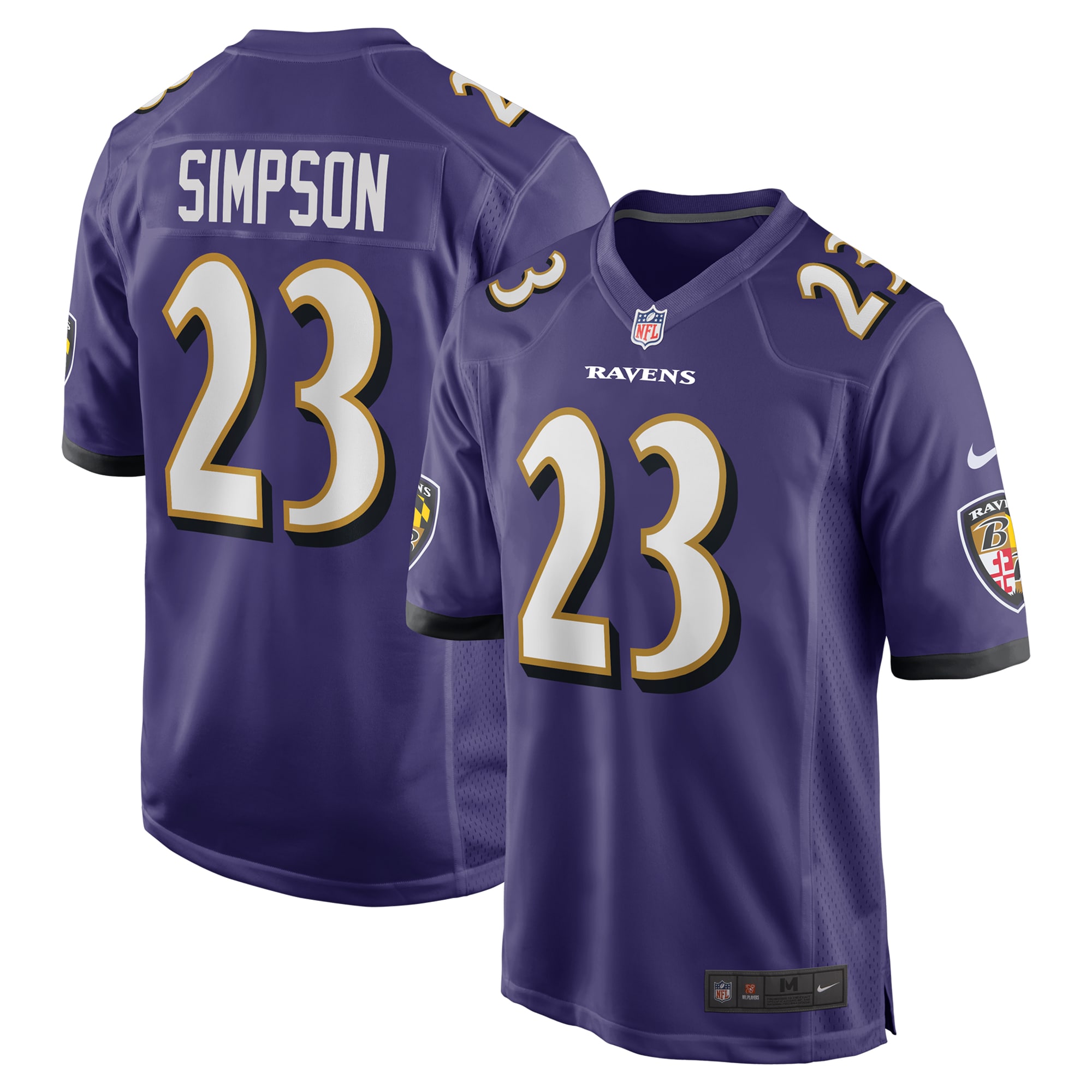 Baltimore Ravens Trenton Simpson Purple Team Game NFL Jersey Men's