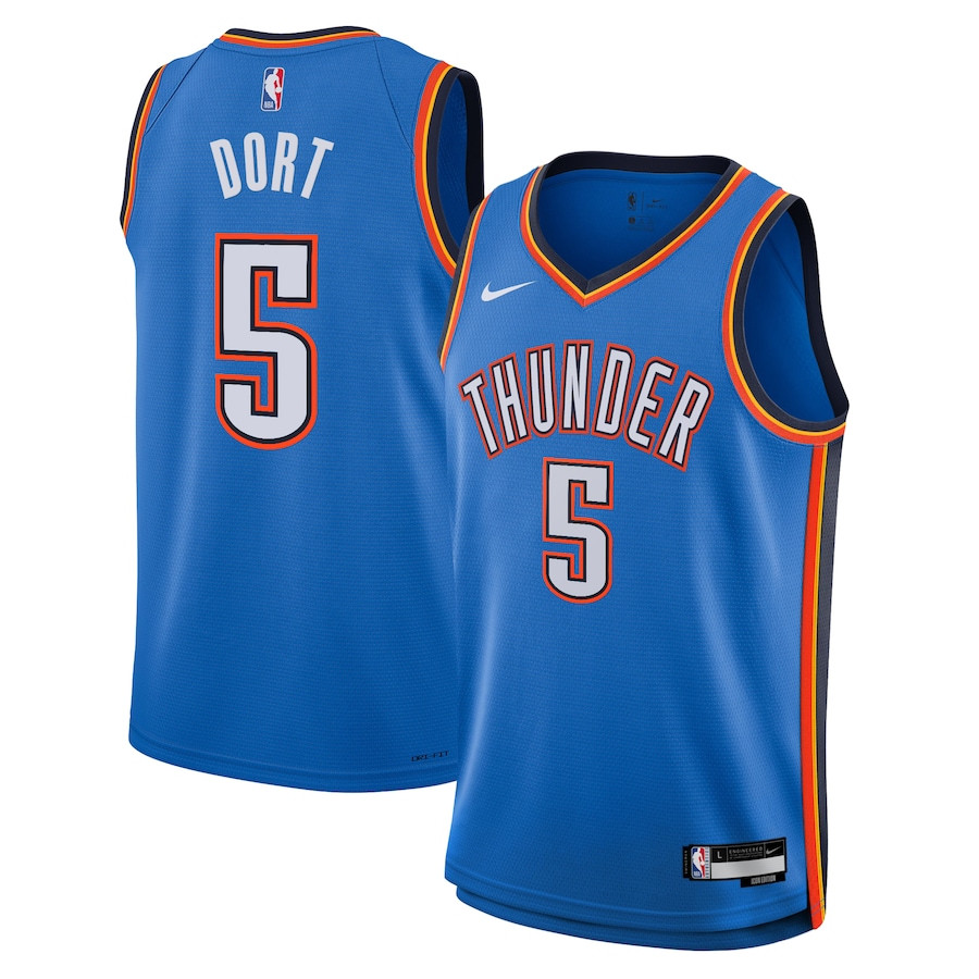 Luguentz Dort 5 Oklahoma City Thunde Unisex Swingman Icon Edition Blue NBA Jersey Unisex