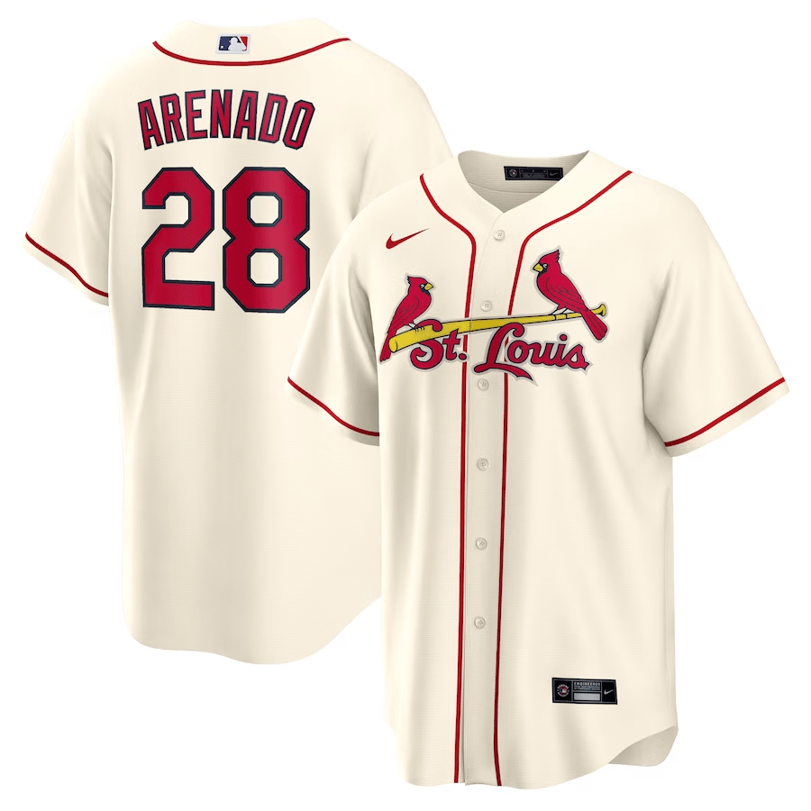 Nolan Arenado 28 St. Louis Cardinals Alternate Cream MLB Jersey Men's