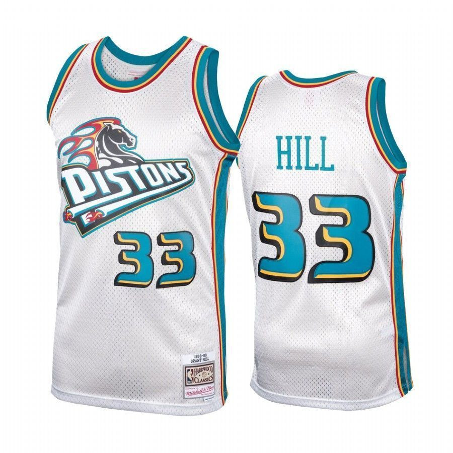 Detroit Pistons Grant Hill Platinum Hardwood Classics 33 NBA Jersey Men's
