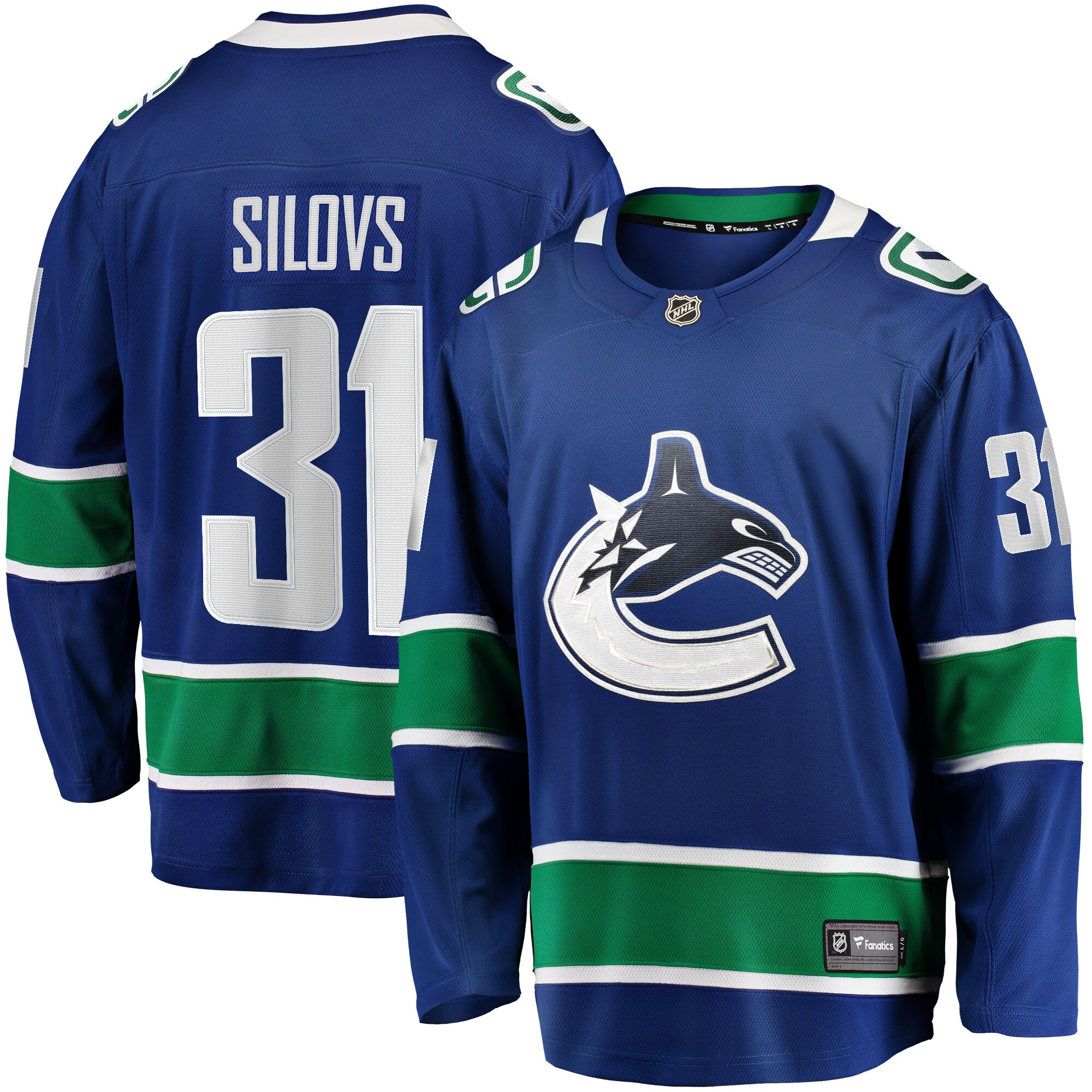 Vancouver Canucks Arturs Silovs Blue Home Premier Breakaway Player NHL Jersey Men's