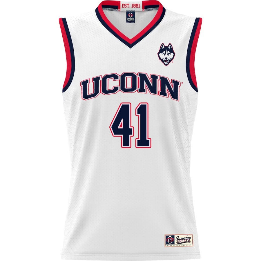Emmett Hendry 41 UConn Huskies White NCAA Jersey Men's