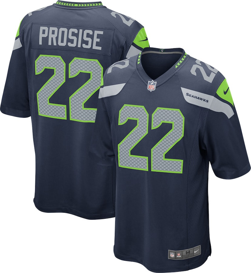 C.J. Prosise 22 Seattle Seahawks Game College Navy NFL Jersey Youth