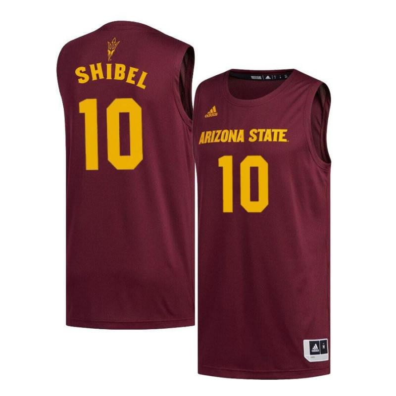 10 Vitaliy Shibel Maroon Arizona State Sun Devils NCAA Jersey Men's