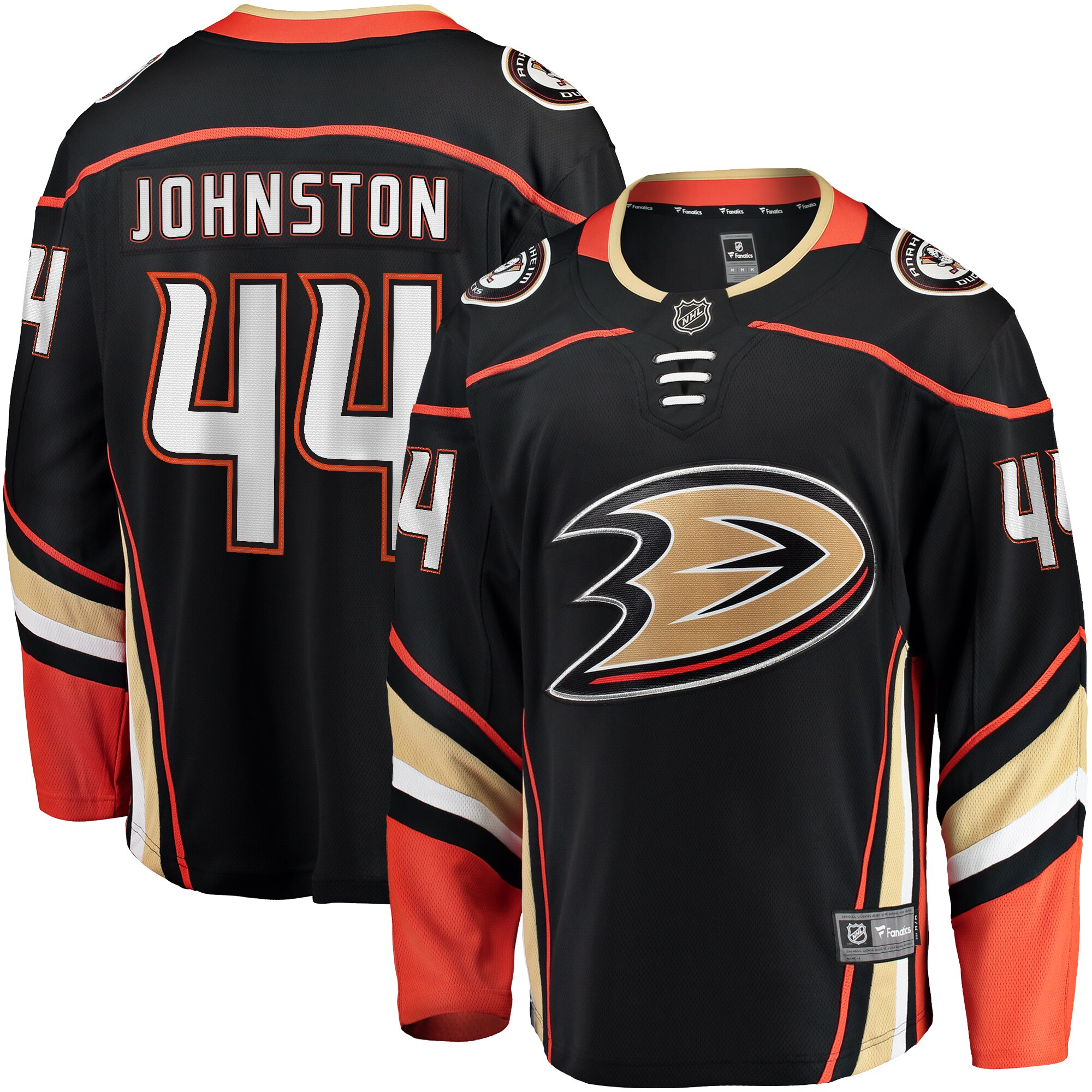 Anaheim Ducks Ross Johnston Black Home Premier Breakaway Player NHL Jersey Men's
