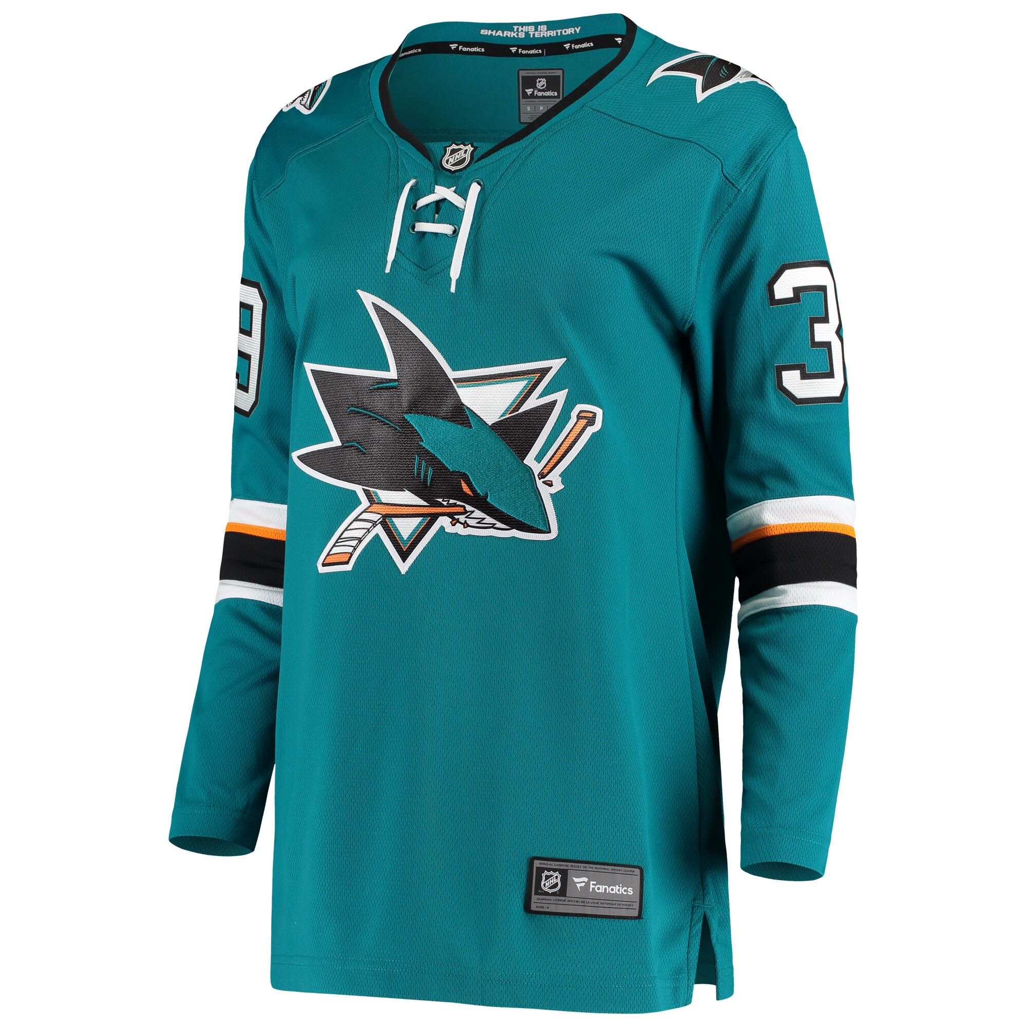 San Jose Sharks Logan Couture Teal Breakaway Home Player NHL Jersey Women's