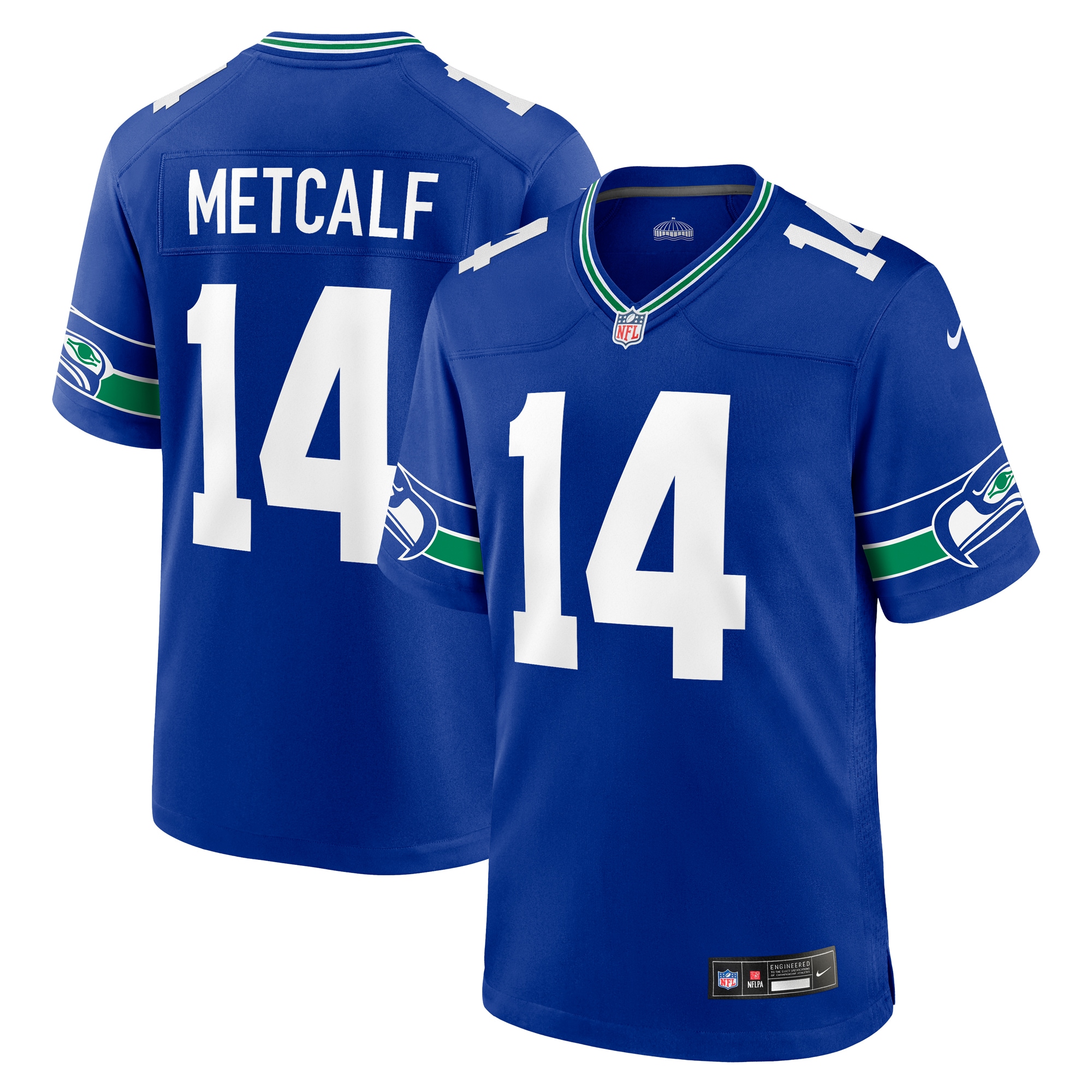 Seattle Seahawks DK Metcalf Royal Throwback Player Game NFL Jersey Men's
