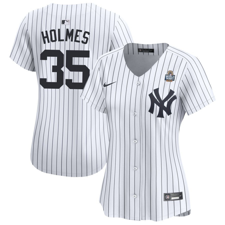 Clay Holmes 35 New York Yankees 2024 World Series Home Limited White MLB Jersey Women's