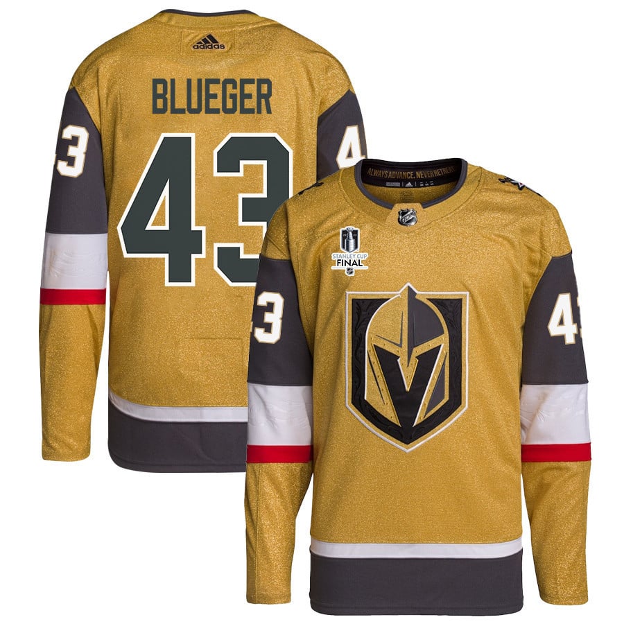 Teddy Blueger 53 Vegas Golden Knights Stanley Cup 2023 Final Patch Home Breakaway Gold NHL Jersey Men's