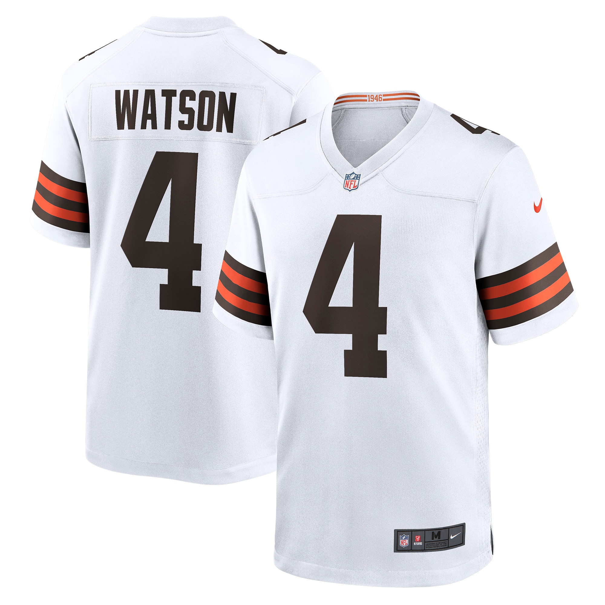 Cleveland Browns Deshaun Watson White Game NFL Jersey Men's