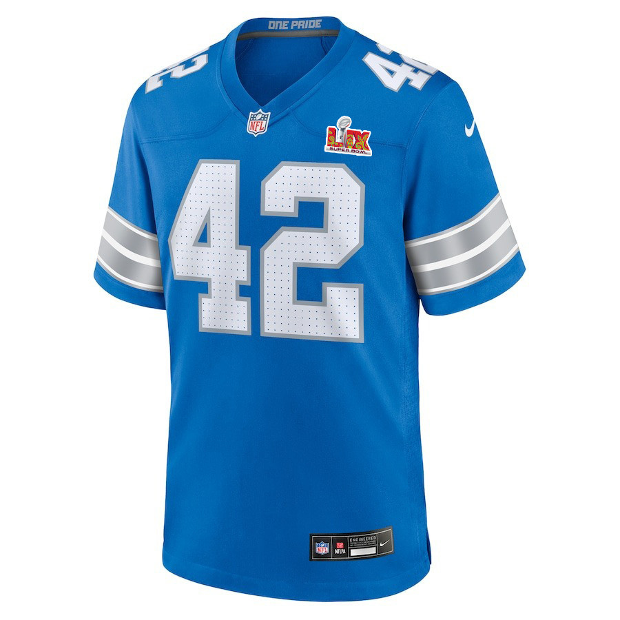 Jalen Reeves-Maybin #42 Detroit Lions Super Bowl LIX Blue NFL Jersey Men's