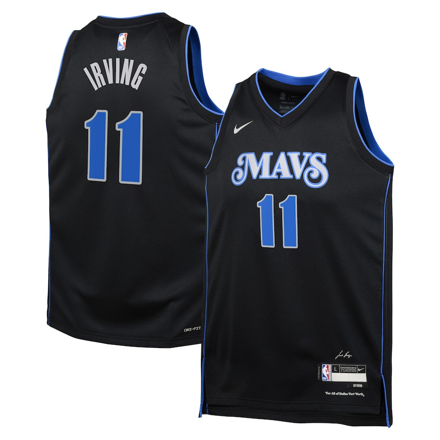 Kyrie Irving 11 Dallas Mavericks 2023/24 City Edition Swingma Black NBA Jersey Youth