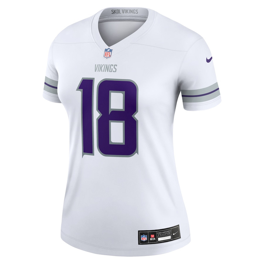 Justin Jefferson 18 Minnesota Vikings Alternate Legend White NFL Jersey Women's