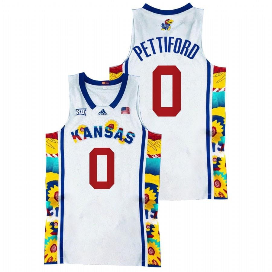 Kansas Jayhawks Bobby Pettiford 0 202 White Sunflower Showdown NCAA Jersey Men's