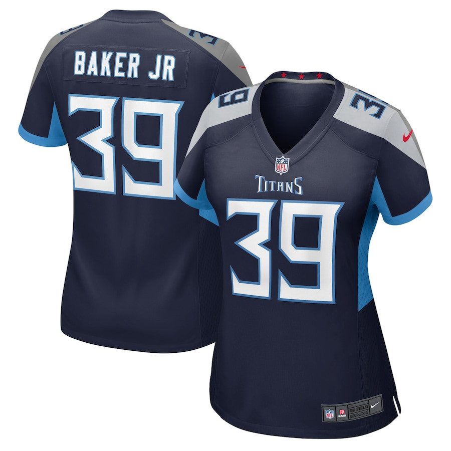 Darrell Baker Jr 39 Tennessee Titans Game Navy NFL Jersey Women's