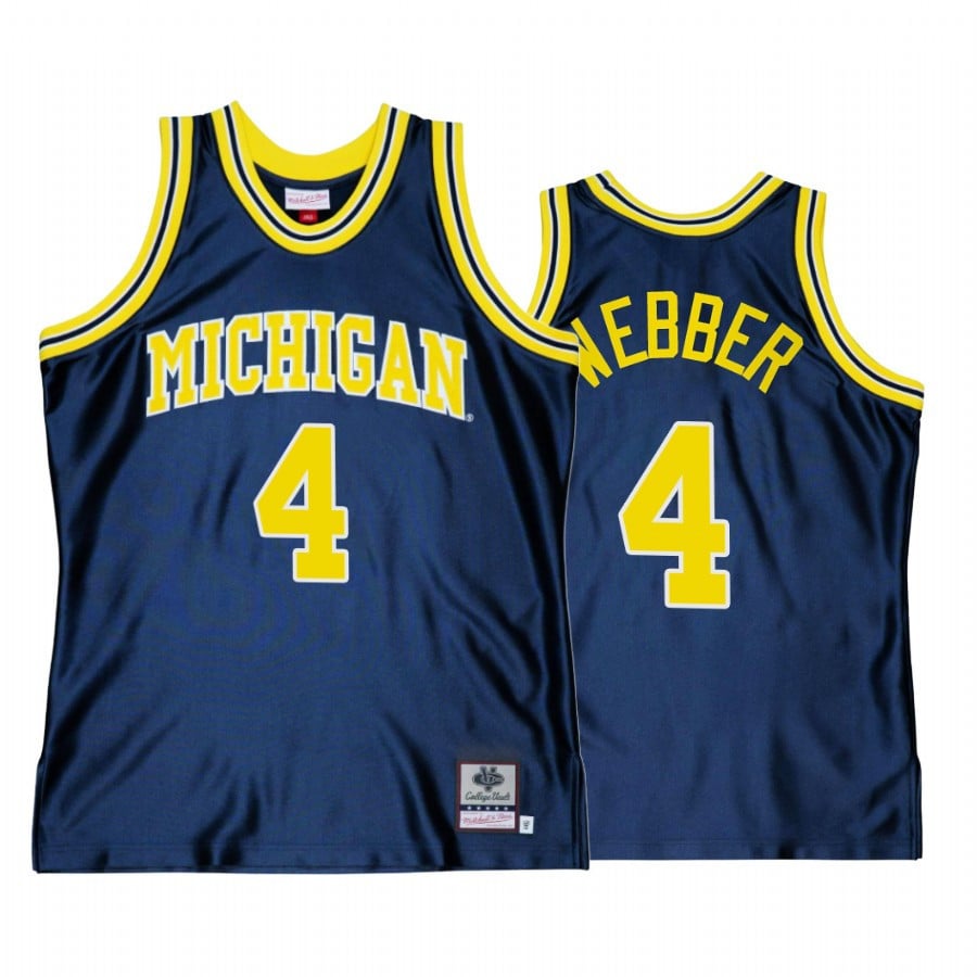 Chris Webber 4 Michigan Wolverines Navy Throwback NCAA Jersey Men's
