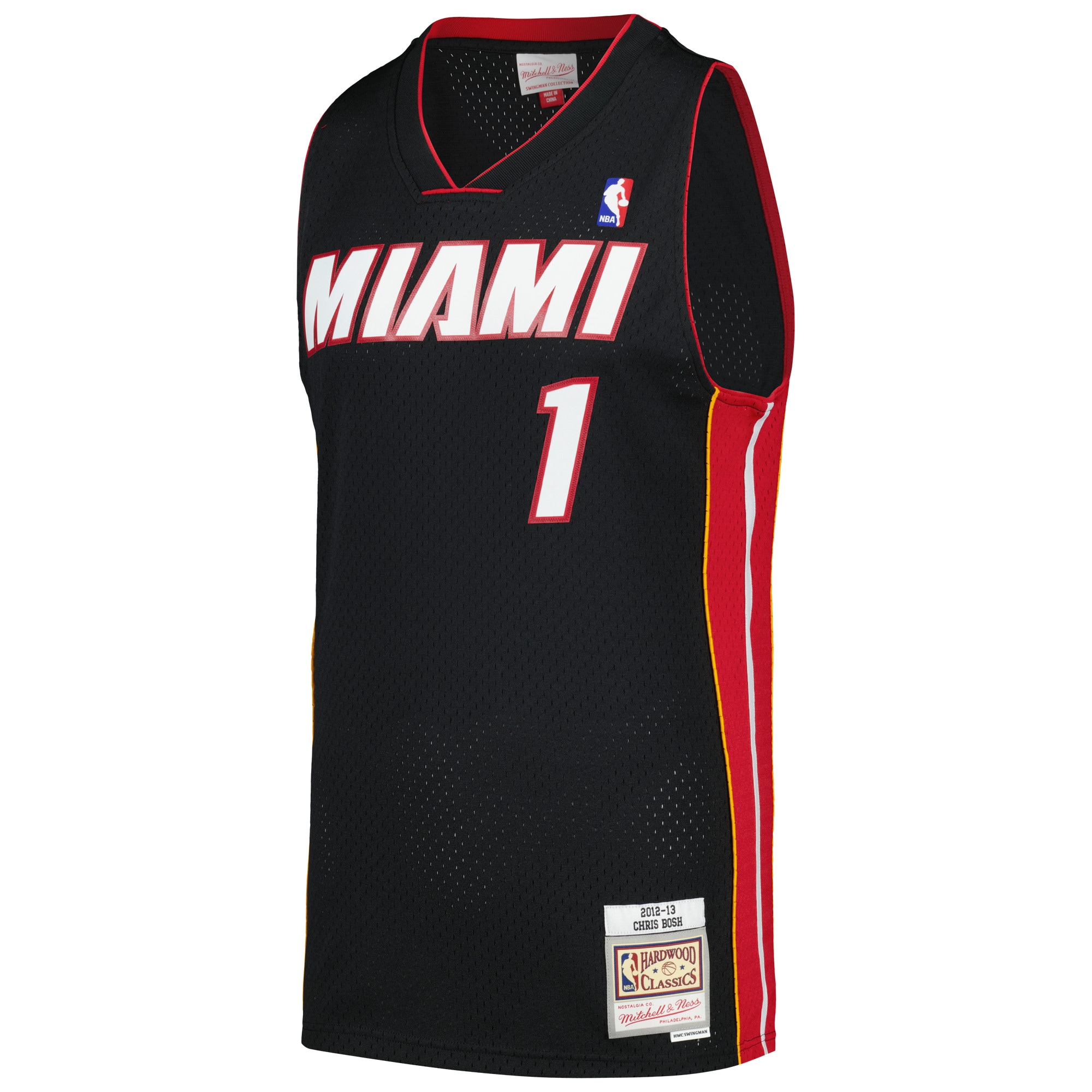 Mitchell Ness Chris Bosh Black Miami Heat 2012/13 Hardwood Classics Swingman NBA Jersey Men's