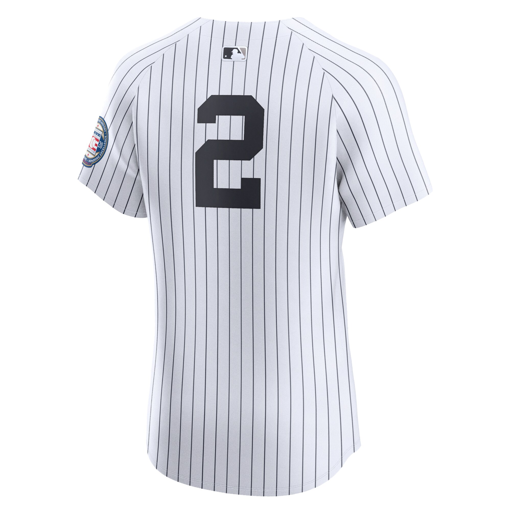 New York Yankees Derek Jeter White Home 2020 Hall of Fame Induction Patch Elite Player MLB Jersey Men's