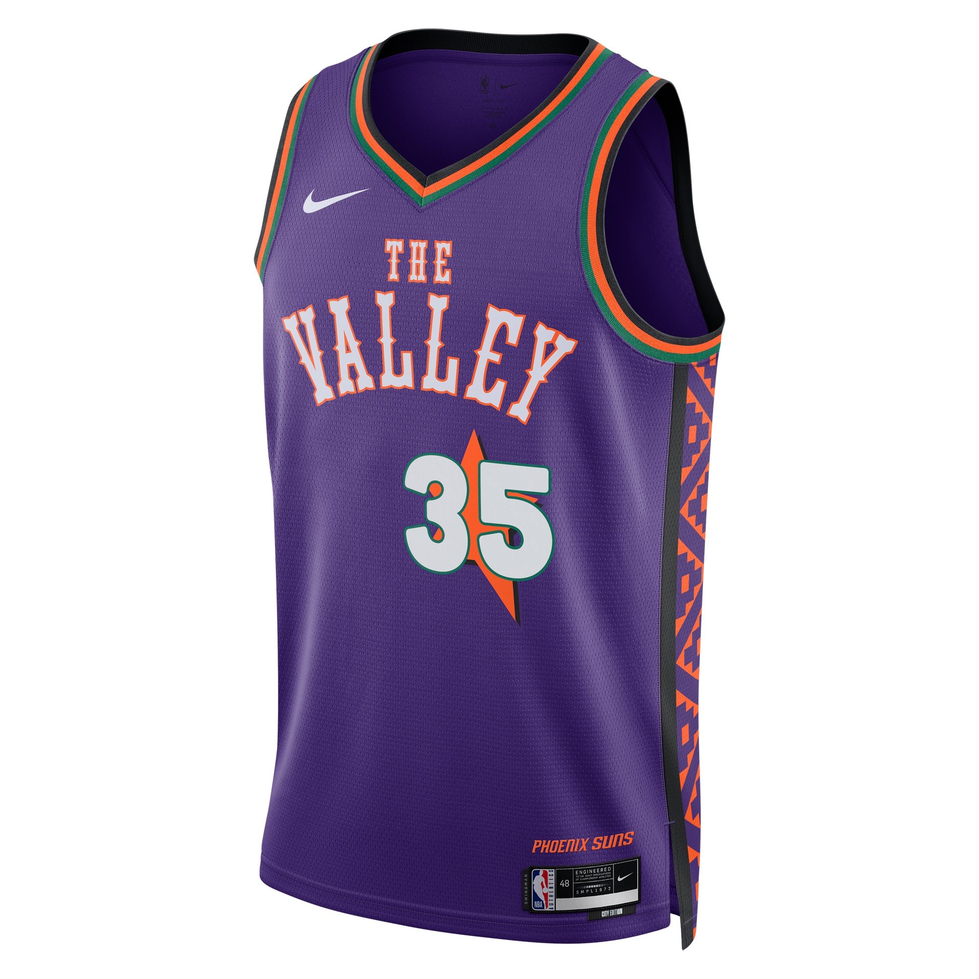 Camiseta City Edition Swingman de los Phoenix Suns 2024 Purpura Kevin Duran Unisex NBA Jersey Unisex