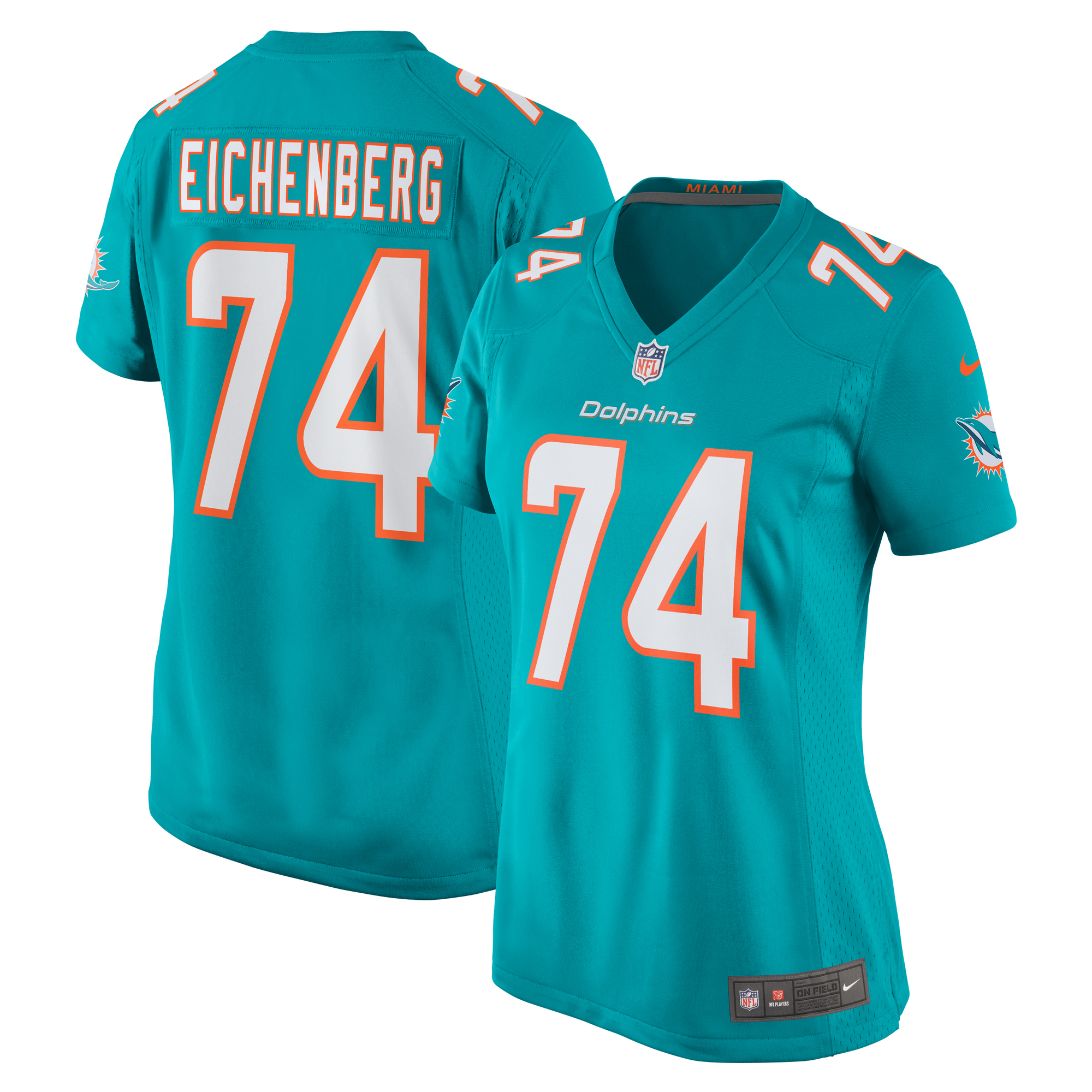 Miami Dolphins Liam Eichenberg Aqua Game NFL Jersey Women's