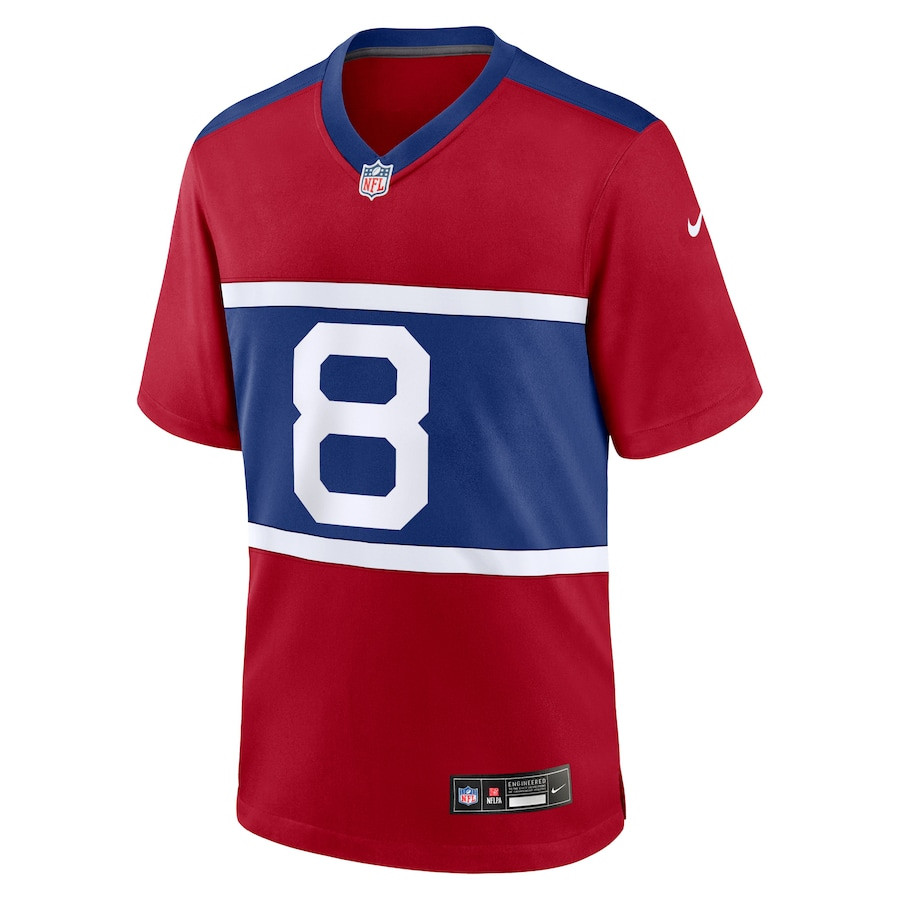 Daniel Jones 8 New York Giants Alternate Game Century Red NFL Jersey Men's