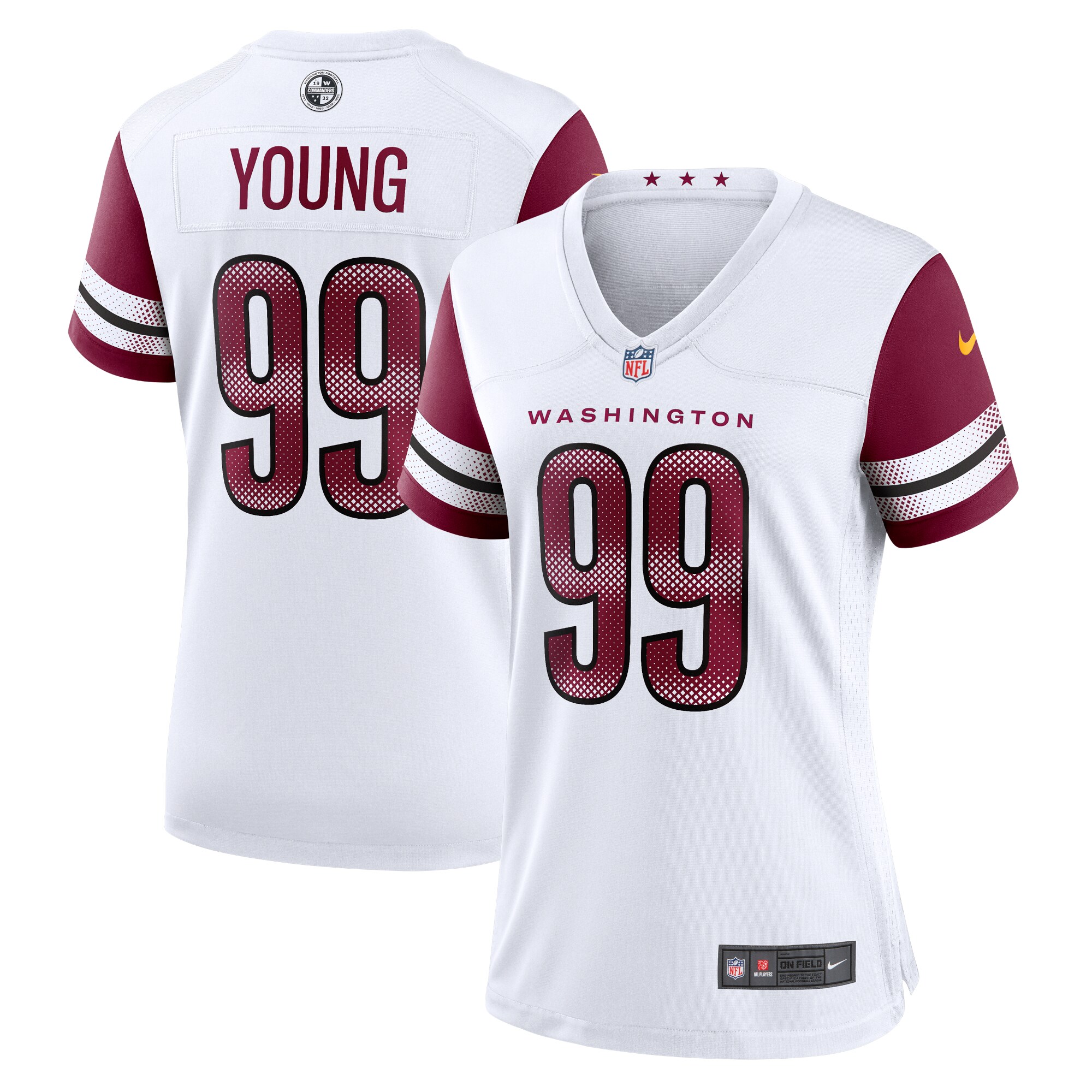 Washington Commanders Chase Young White Player NFL Jersey Women's