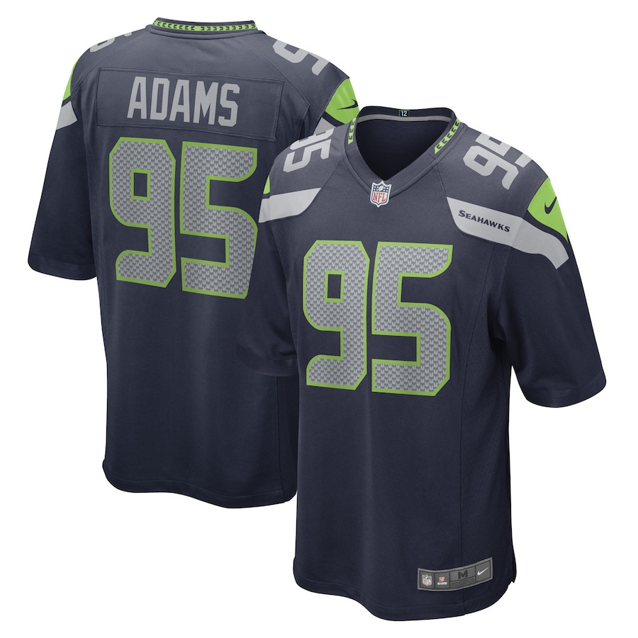 Myles Adams 95 Seattle Seahawks Game College Navy NFL Jersey Men's