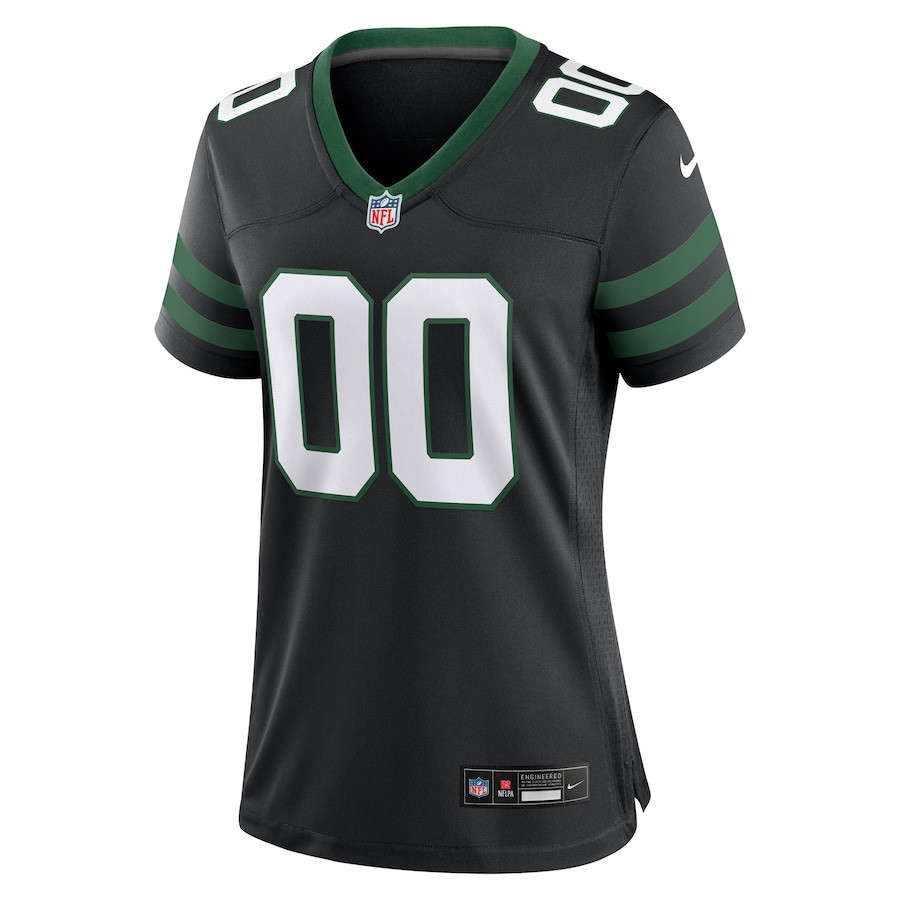 New York Jets Alternate Game Custom Women, Black NFL Jersey Women's