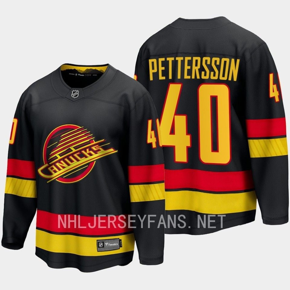 Vancouver Canucks Elias Pettersson 40 2023-24 Alternate Breakaway Black NHL Jersey Men's