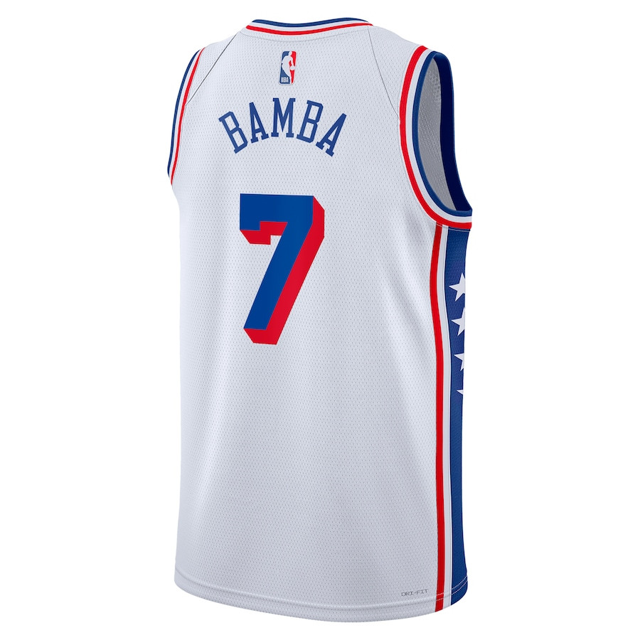 Mo Bamba 7 Philadelphia 76ers 2023/24 Swingman Association Editio White NBA Jersey Men's