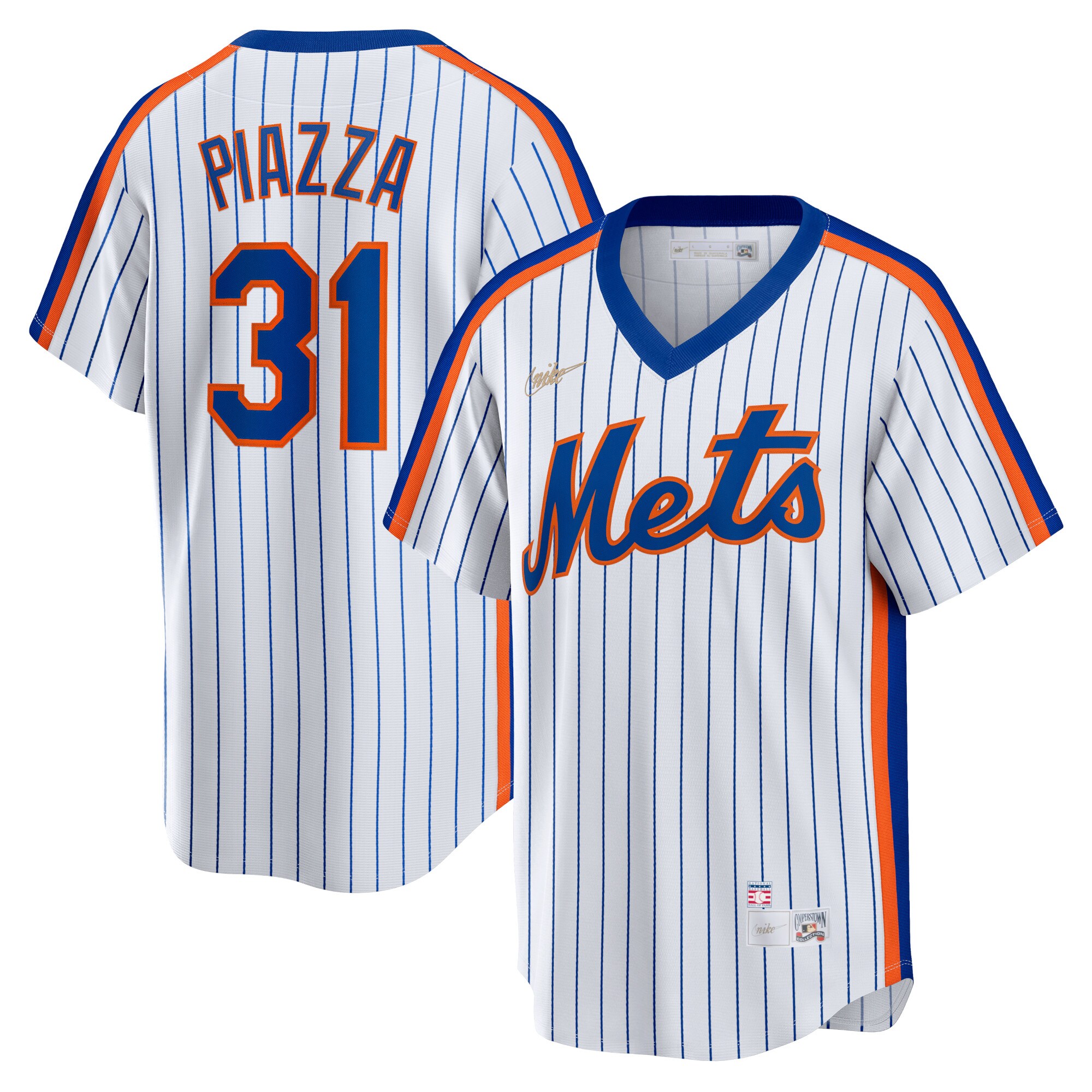 New York Mets Mike Piazza White Home Cooperstown Collection Player MLB Jersey Men's